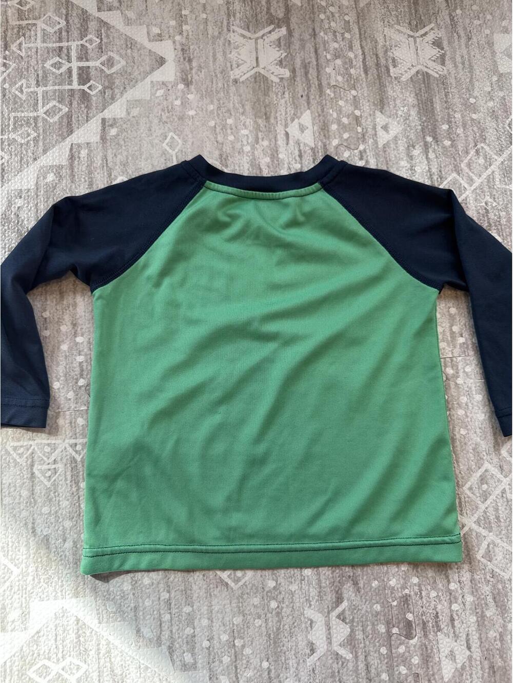 Patagonia Toddler Long Sleeve Shirt 12-18M Green and Navy Buffalo Graphic - Picture 5 of 5